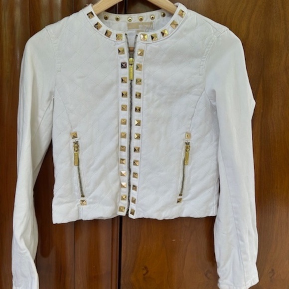 Michael Koss White Denim Jacket, Sz XS - Picture 3 of 9